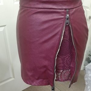 Romeo + Juliet Couture Vegan Leather Mini Skirt